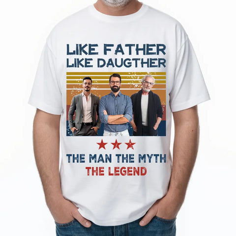 Foto personalizada "Como papá" - Camiseta, sudadera o sudadera unisex personalizada - Regalo para papá 