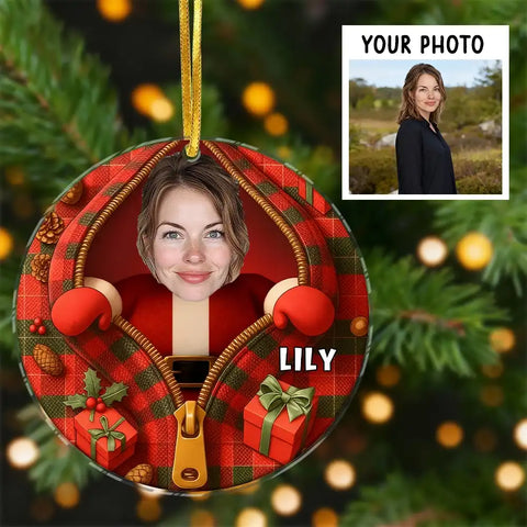 Custom Face Christmas Acrylic Ornament Holiday Personalized Gift