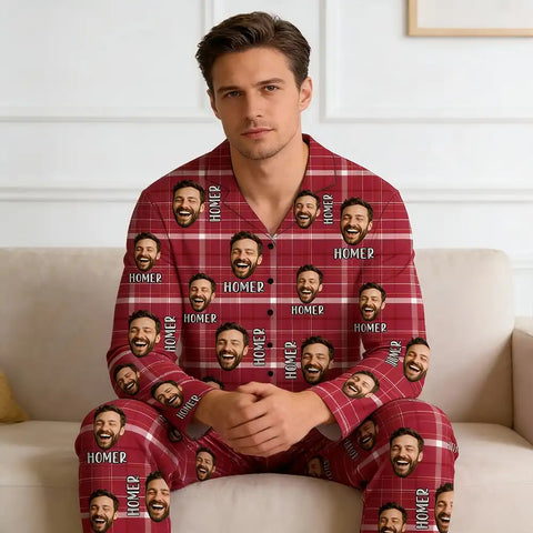 Personalized Custom Face Photo Pajamas for Couples
