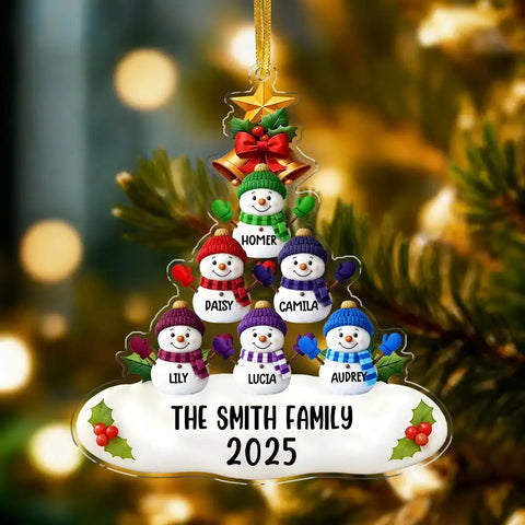 Personalized Snowman Family Acrylic Christmas Gift