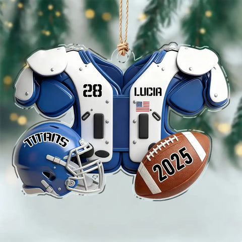 Custom Name Football American Christmas Personalized Acrylic Ornament