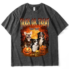 Custom Retro Halloween Dog Shirt – Personalized Pet Photo & Name