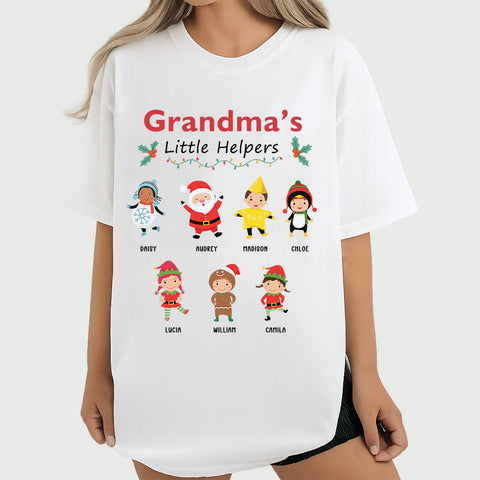 Personalised Grandma's Little Christmas Helper T-shirt, hoodie, sweatshirt - the perfect gift for Mom or Grandma