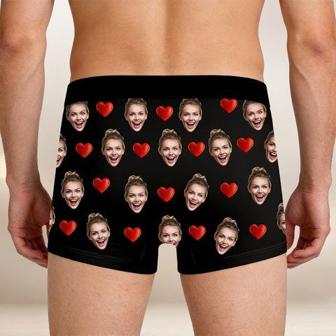Customized "All Mine" Photos - Personalized Men's Boxer Briefs for Couples - Christmas Gift, Valentine's Day Gift