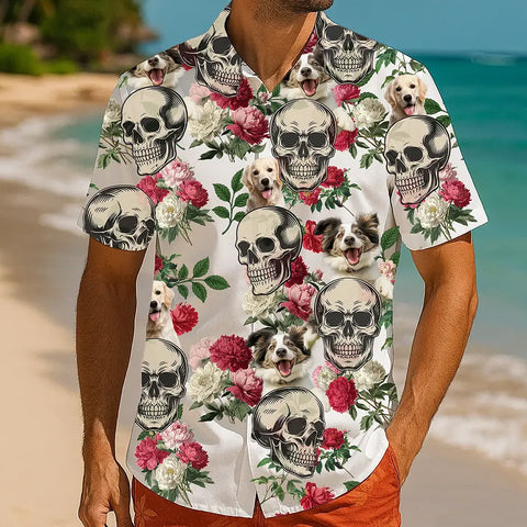 Personalized Pet Face Hawaiian Shirt – Fun Summer Style for Dog & Cat Lovers