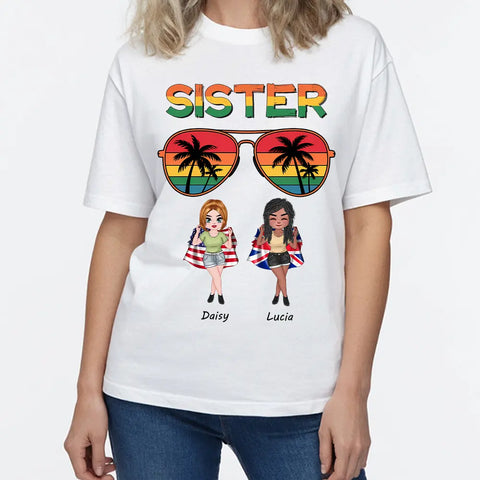 Drapeau national personnalisé, t-shirts en coton personnalisés, sweats à capuche, sweatshirts, cadeaux pour sœurs