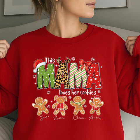  Personalized “This Mama Loves Her Cookies” Christmas Shirt -01