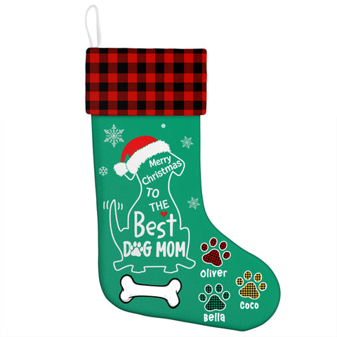 Personalized Dog Mom Christmas Stockings - Customize Pet Name and Quantity