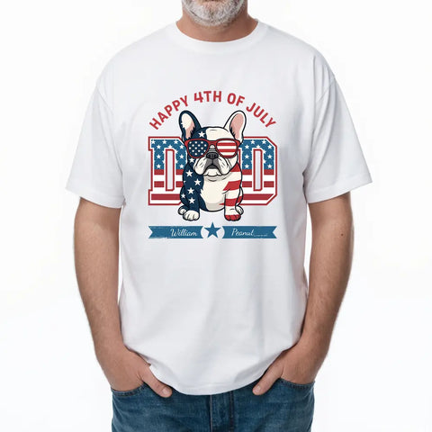 Cadeau de la fête de l'indépendance pour papa chien - T-shirts, sweats à capuche et sweatshirts personnalisés pour la famille 