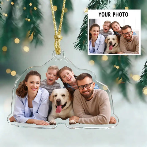 Personalized Acrylic Christmas Ornament with Custom Family Photo