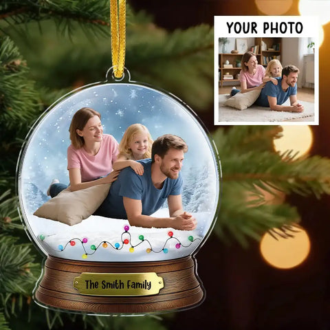 Personalized family photo snow globe acrylic decoration