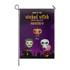 Personalized Halloween Flag – Cute Monster Family Banner with Custom Names