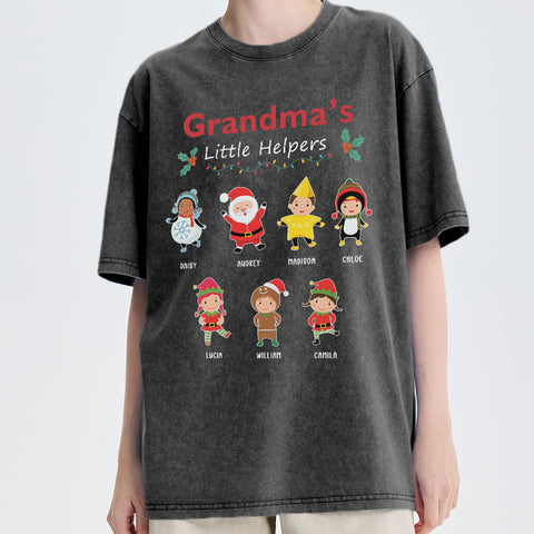 Vintage Christmas shirts - Grandma or Mom's Little Helper with names and characters