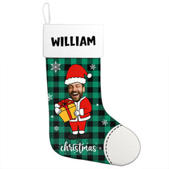 Personalize your family's Christmas stockings—upload photos and edit names