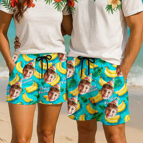Custom Hawaiian Shorts with Faces – Fun, Personalized Beachwear