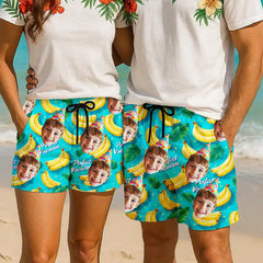 Shorts hawaianos personalizados con caras: ropa de playa divertida y personalizada