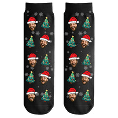 Custom Photo Christmas Socks with Color Options