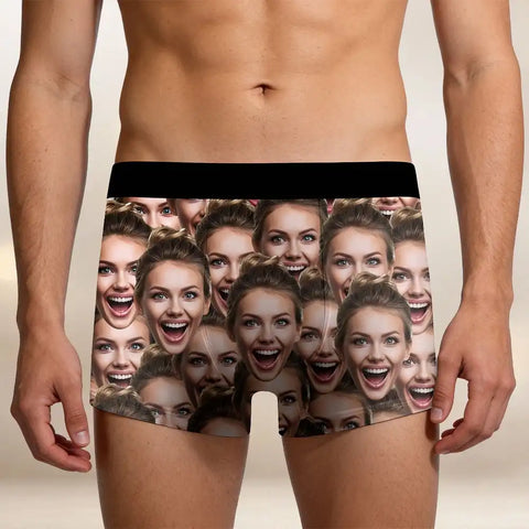 Custom Face Photo Men's Boxer Briefs Personalized Underwear