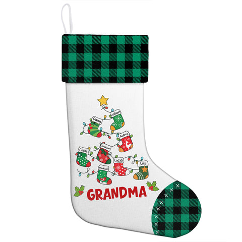 Personalised Pine Tree Socks for Grandma - A great family gift with your grandchild's name