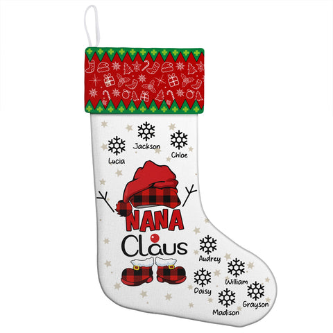 Personalized Grandma's Christmas Stockings with Grandchildren's Names - Family Holiday Decoration Gift
