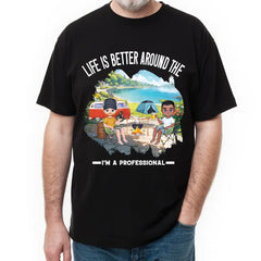 Camping with men,  personalized cotton T-shirts, hoodies, sweatshirts, gifts for Friends