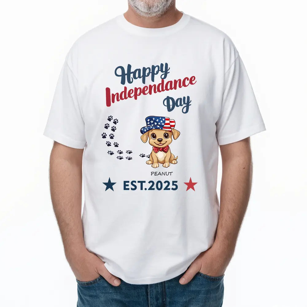 Feliz Día de la Independencia: camisetas, sudaderas y sudaderas de algodón personalizadas para amantes de las mascotas. 