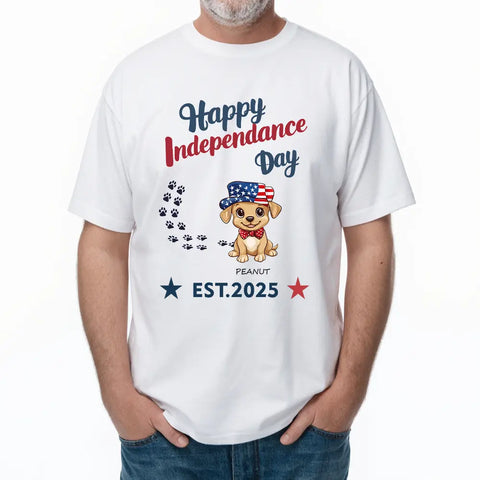 Joyeux Jour de l'Indépendance - T-shirts, sweats et sweats à capuche en coton personnalisés pour les amoureux des animaux 