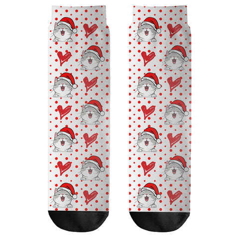 Personalized Christmas Socks – Custom Cat Breed, Holiday Elements & Pattern