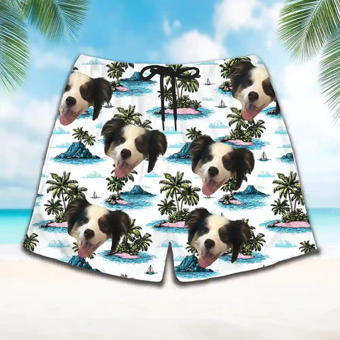 Custom Face Hawaiian Beach Shorts – Personalized Photo Unisex Summer Shorts