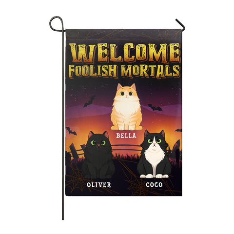 Custom Halloween Cat Flag – Personalized Pet Name Banner