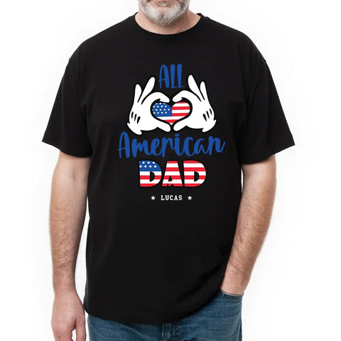 Papás, abuelos e hijas estadounidenses: camisetas, sudaderas y sudaderas personalizadas para su familia. 