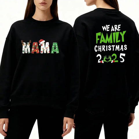 Personalized Grinch-themed family T-shirts, sweatshirts, and hoodies – double-sided print