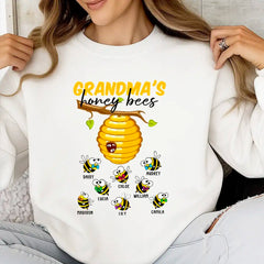 Personalized Grandma’s Honey Bees Sweatshirt with Kids’ Names