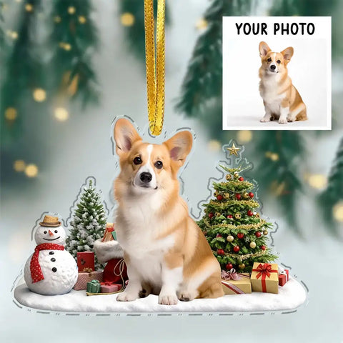 Custom Photo Dog and Cat Christmas Acrylic Ornament
