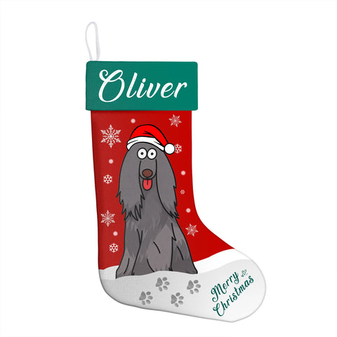 Personalized Christmas Pet Stocking with Name | Cartoon Dog Design