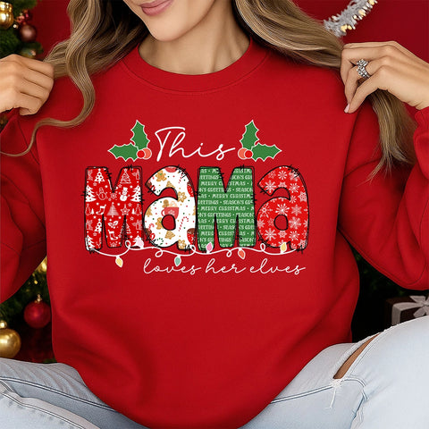 This Mum Loves Her Elves– personalizing Christmas sweatshirts with characters and children's names