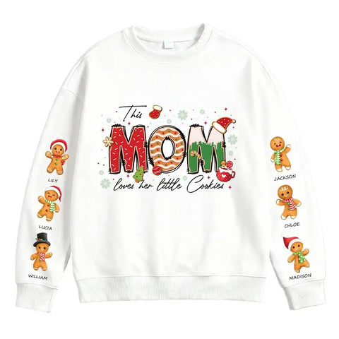 This Mom Loves Her Little Cookies – personalized gingerbread kids sweatshirts