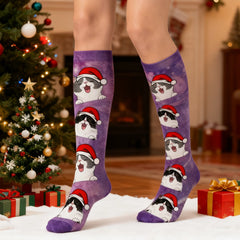 Custom pet-themed Christmas stockings – choose your cat breed and color