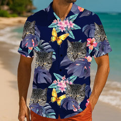 Camisa hawaiana personalizada con cara de mascota: ¡Diseñada para disfrutar del sol y la diversión! 