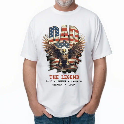 Papa aime comme un aigle déploie ses ailes - T-shirts personnalisés pour la famille, sweats à capuche, sweatshirts, cadeaux pour papa, grand-père