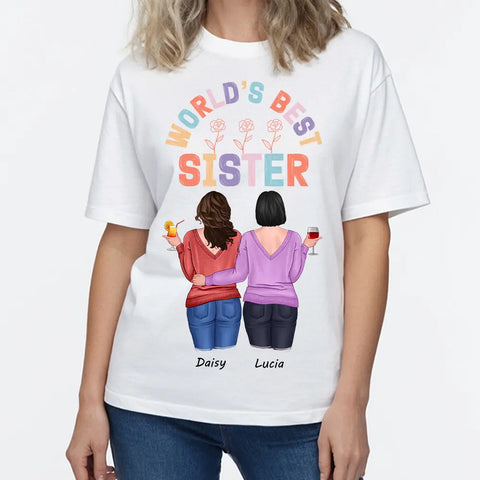 avec ta meilleure sœur, T-shirt personnalisé en coton premium, sweat à capuche, sweat-shirt - Cadeau pour amis 