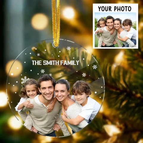 Christmas Custom Photo Family Acrylic Ornament