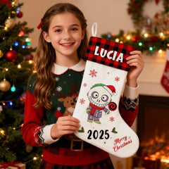Personalized Christmas Stockings with Cartoon Characters - Gifts with Custom Names for Kids