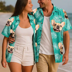 Camisa hawaiana con estampado personalizado: con tu mascota, pareja o tú mismo