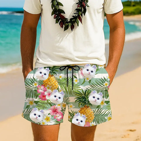 Custom Face Beach Shorts – Fun Gift for Him, Her, or Friends