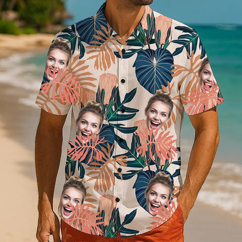 Camisa hawaiana con cara personalizada: ropa de playa de verano personalizada