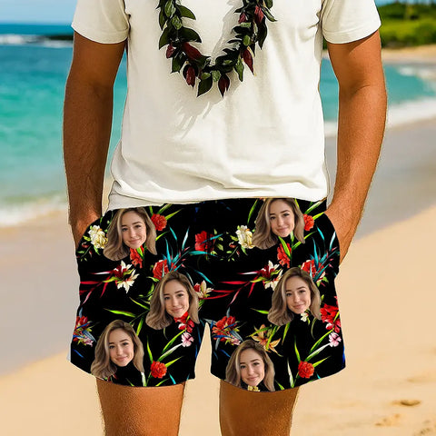 Custom Photo Hawaiian Shorts – Bold, Fun, and Tropical