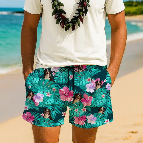 Custom Face Hawaiian Shorts – Add Your Pet, Kid, or Love