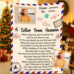 "Always With You" Memorial Blanket - Personalized Photo Flannel Blanket, "Letter from Heaven", Sympathy Gift, Christmas Gift