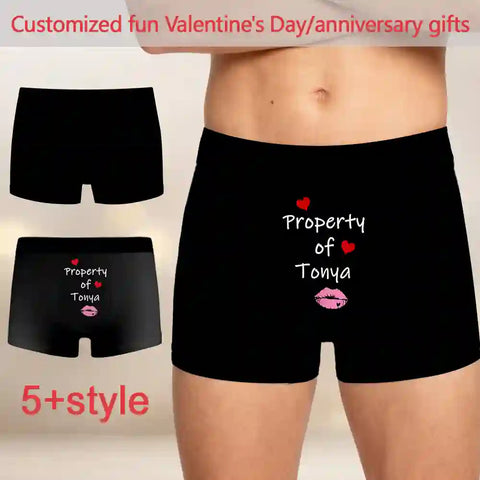 Funny Valentine’s Gift for Him – Personalized Photo Men’s Boxer Briefs